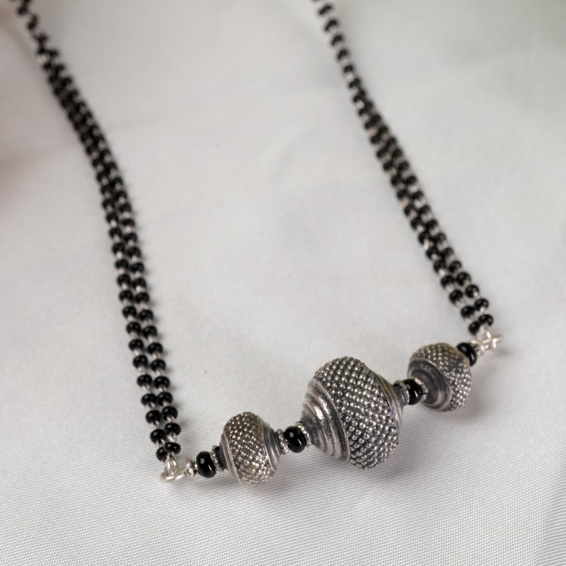 silver beads mangalsutra