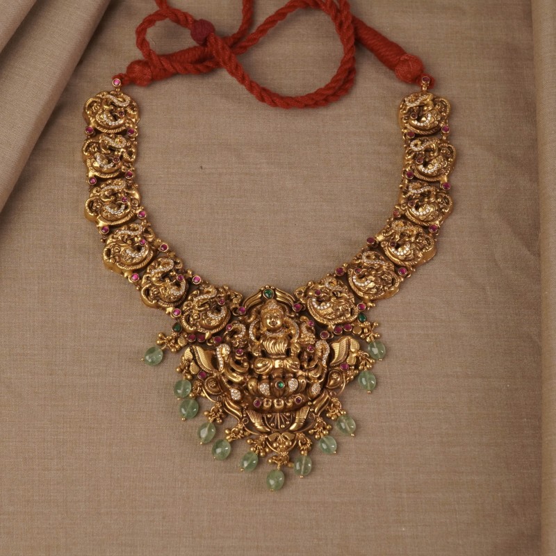 handmade silver jadau kundan necklace design