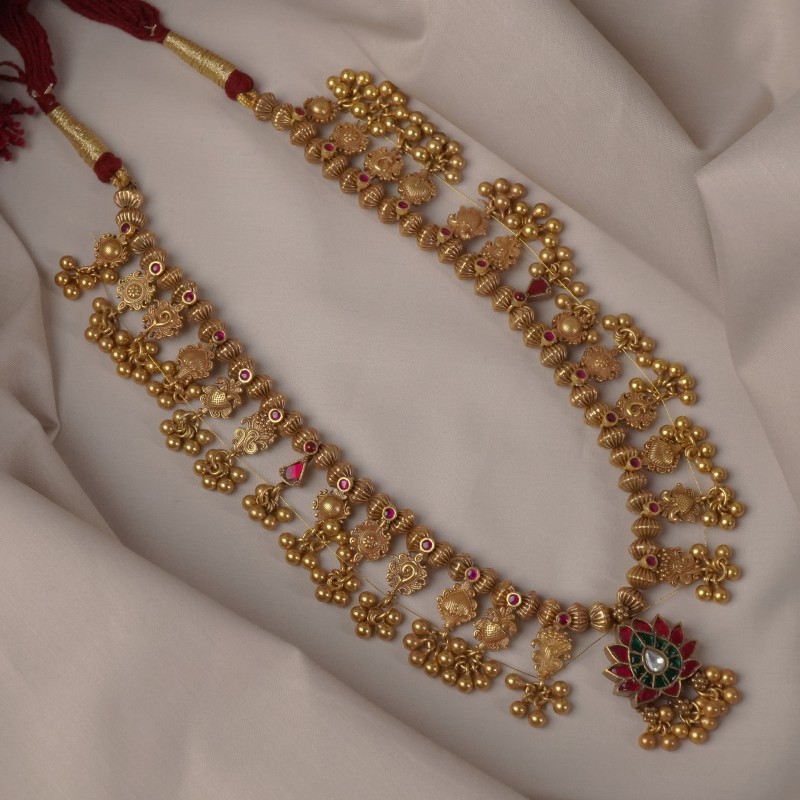 Bridal Silver Kolhapuri Saaj with Jadau Kundan pendant