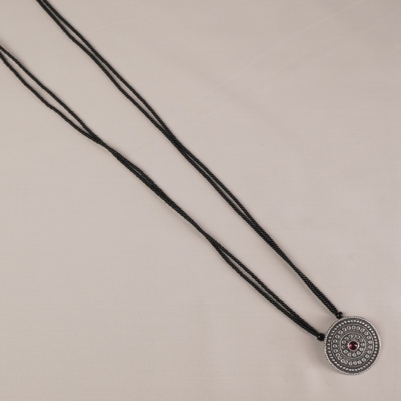 minimal Handmade silver mangalsutra long length