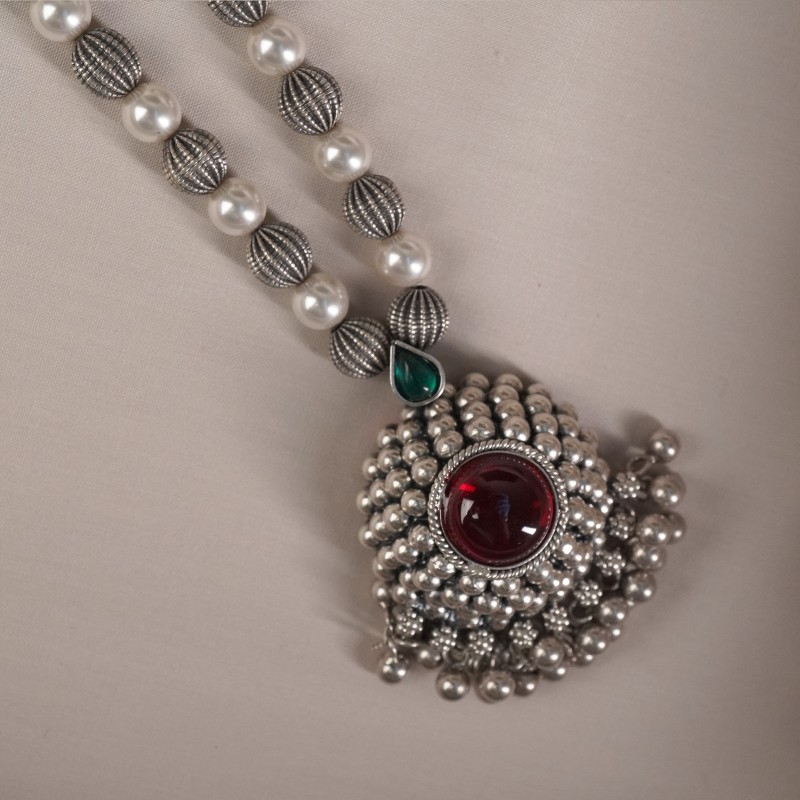 silver saaj ghat pendant