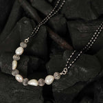 silver mangalsutra with pearls