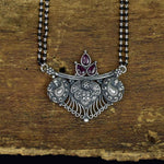 silver mangalsutra with hand made pendant