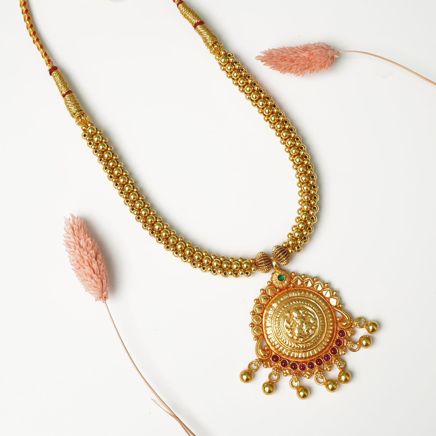 92.5 silver Kolhapuri Thushi gold finish