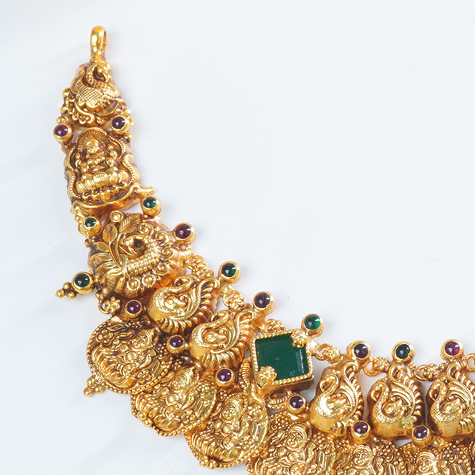 Antique finish 925 silver short temple necklace