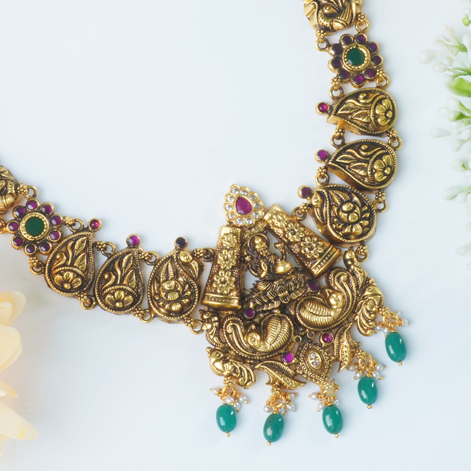 Antique gold plated 925 silver lightweight necklace design