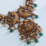 Antique nakashi work kundan silver necklace