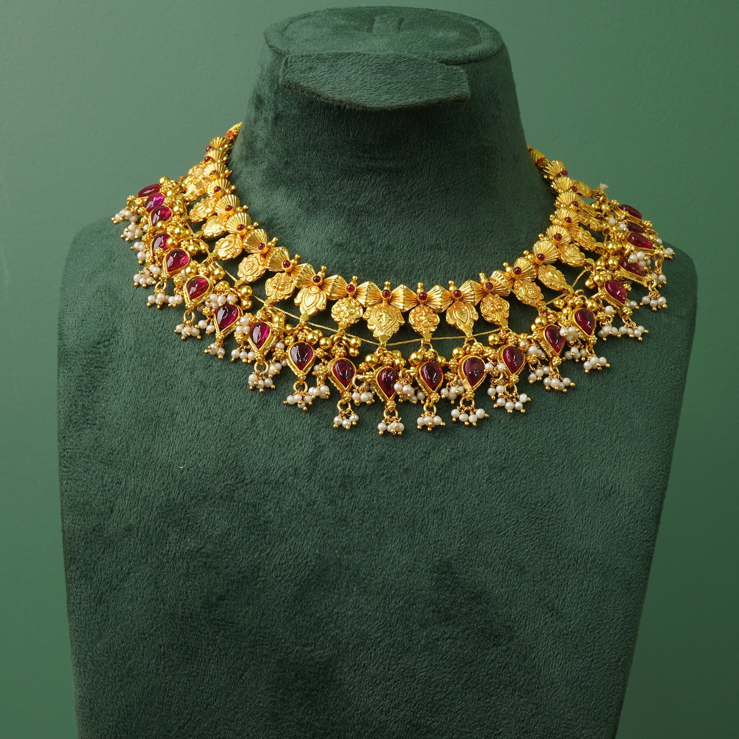 Gold look pure silver dual layer Kolhapuri Saaj