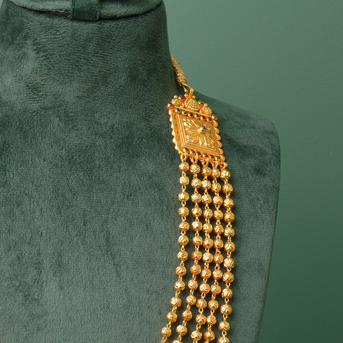 Gold plated 5 layer necklace in 925 pure silver