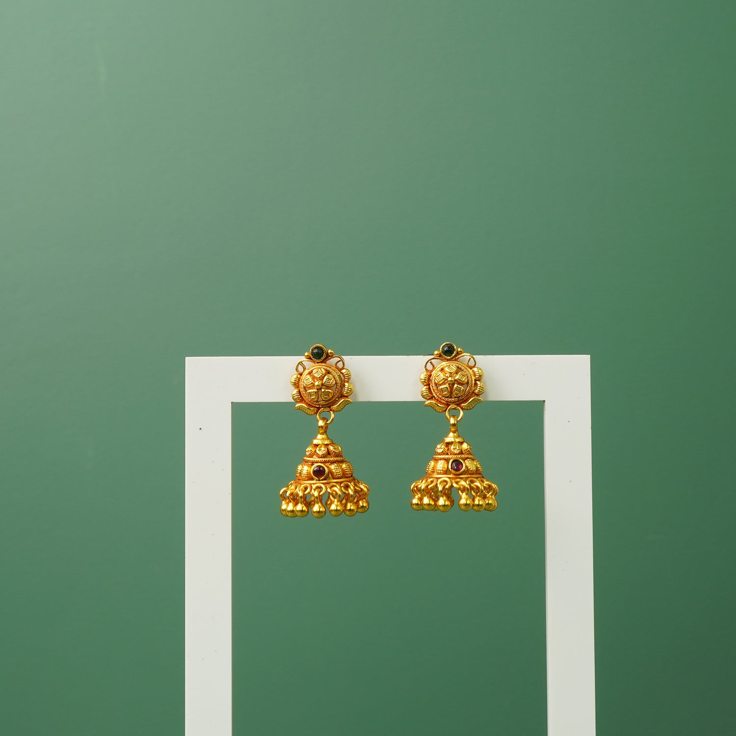Gold plated pure 925 silver Jhumkas