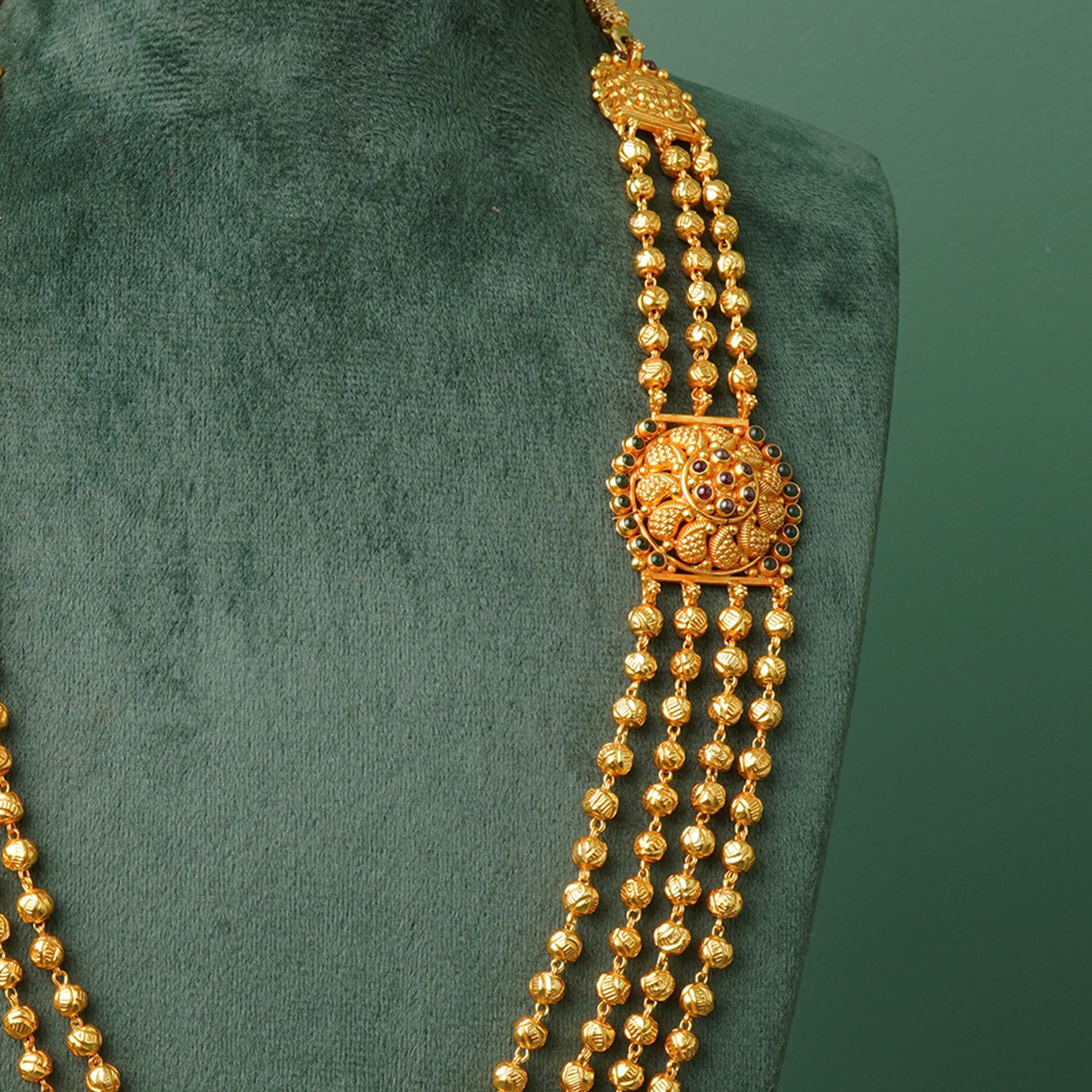 Gold plated silver 4 layer necklace traditional design