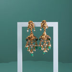 Gold plated silver jhumka hathi kemp design