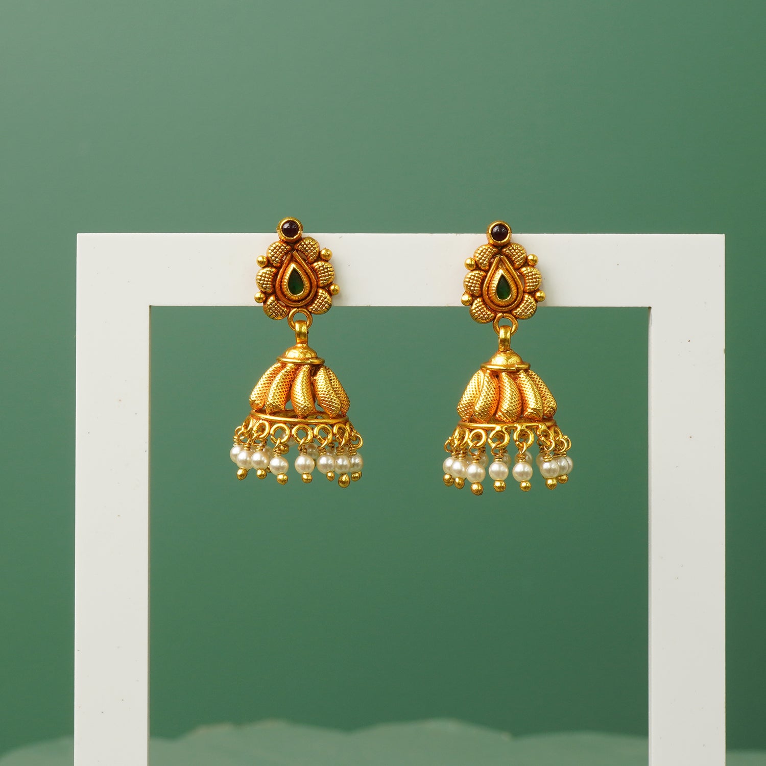Gold plated silver jhumkas lightweight