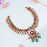 Gold plated silver kundan necklace