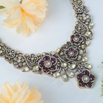 Gold plated silver moissanite necklace