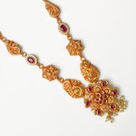 Gold plated silver necklace detail gheru finish