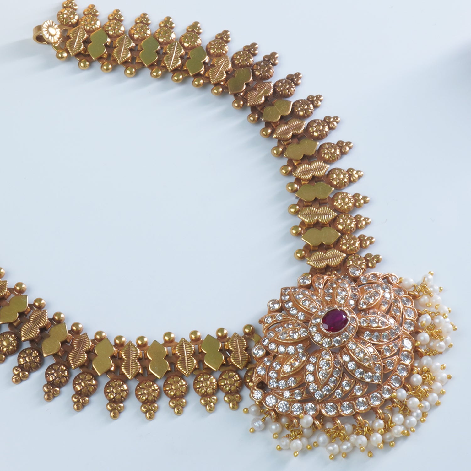 Gold plated silver tanmani necklace craftsmanship