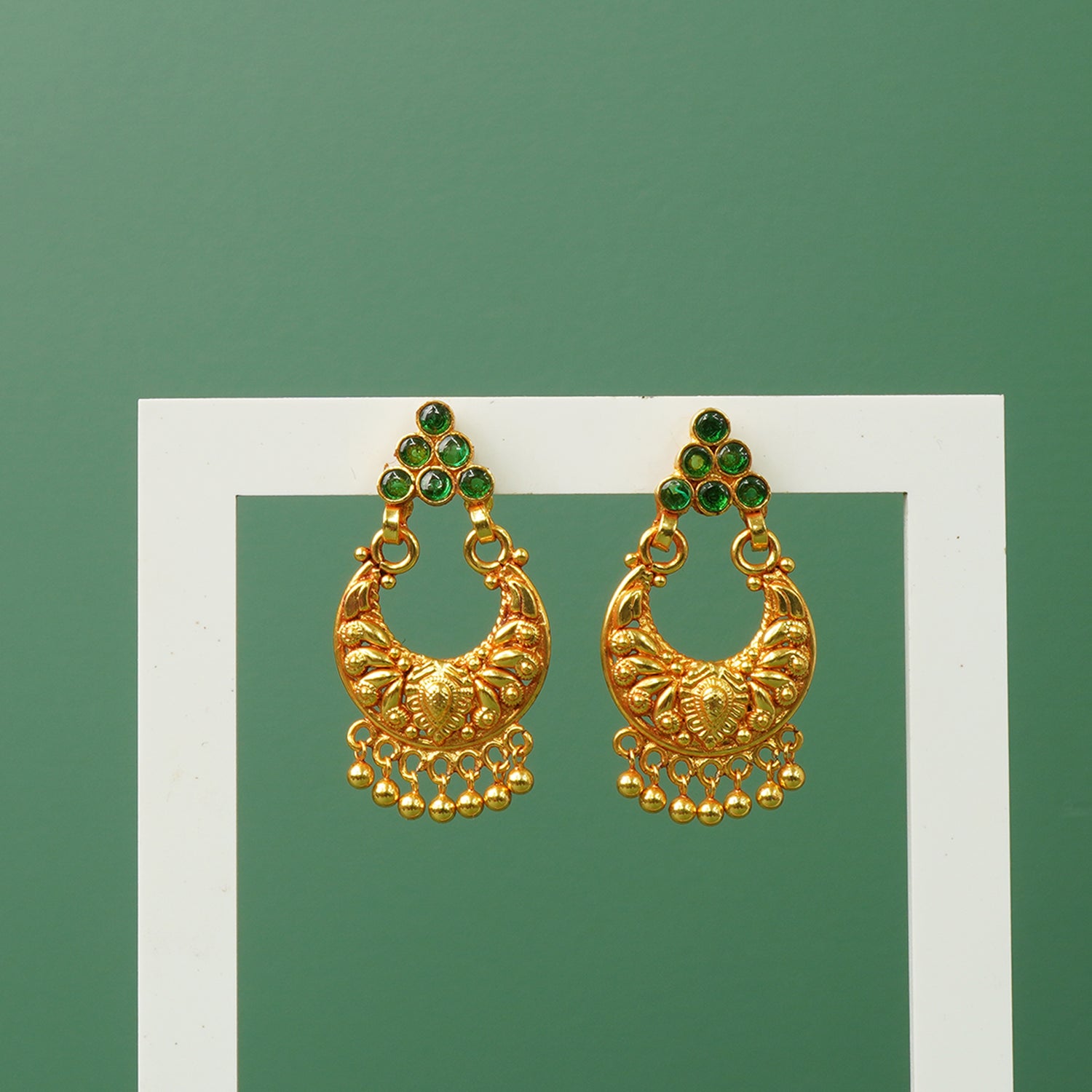 Handcrafted pure 925 silver Chandbali Jhumka craftsmanship