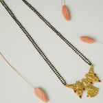 Handmade gold plated silver Mangalsutra flower design