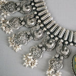 Handmade kolhapuri temple silver necklace