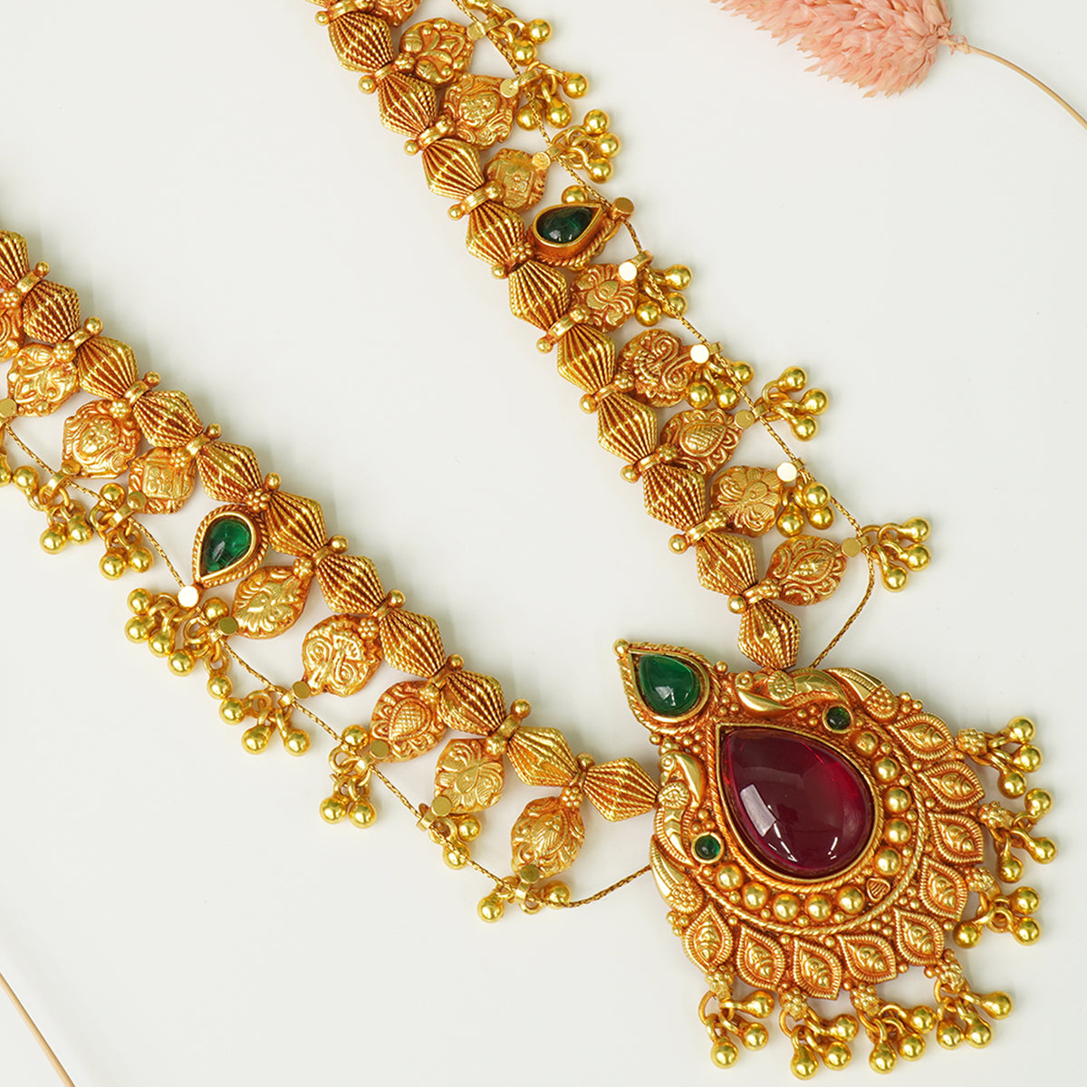 Handmade silver Kolhapuri Saaj with gold plating