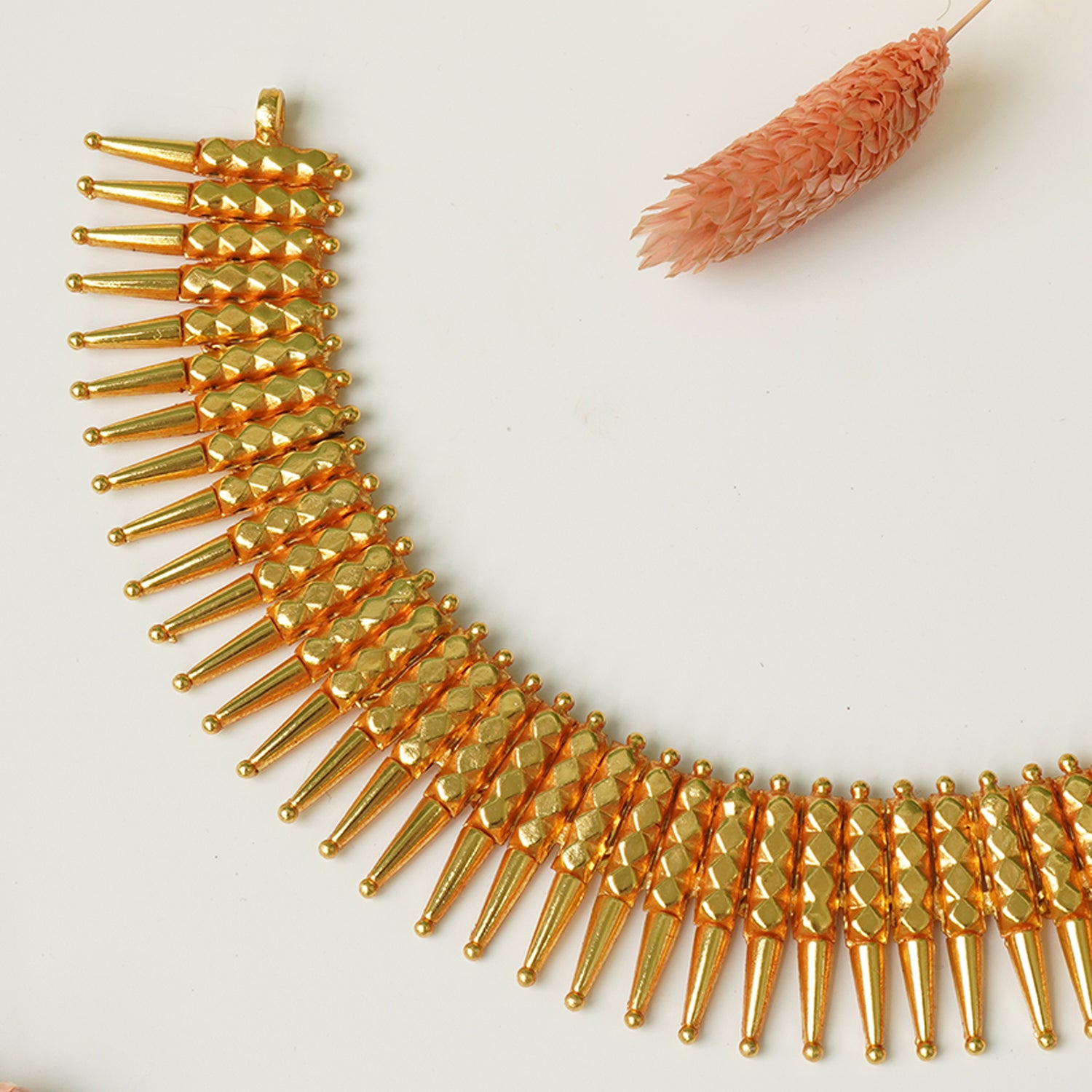 Handmade silver gold plated Chattai necklace detail