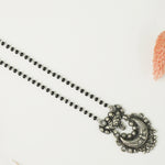 Handmade silver oxidised Mangalsutra detail