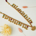 Long kolhapuri saaj antique gold plated