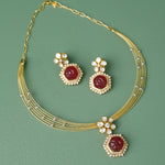Minimal silver moissanite necklace set with earrings