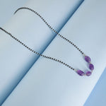 Minimalist silver mangalsutra with amethyst beads