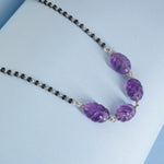 Modern silver mangalsutra design with amethyst