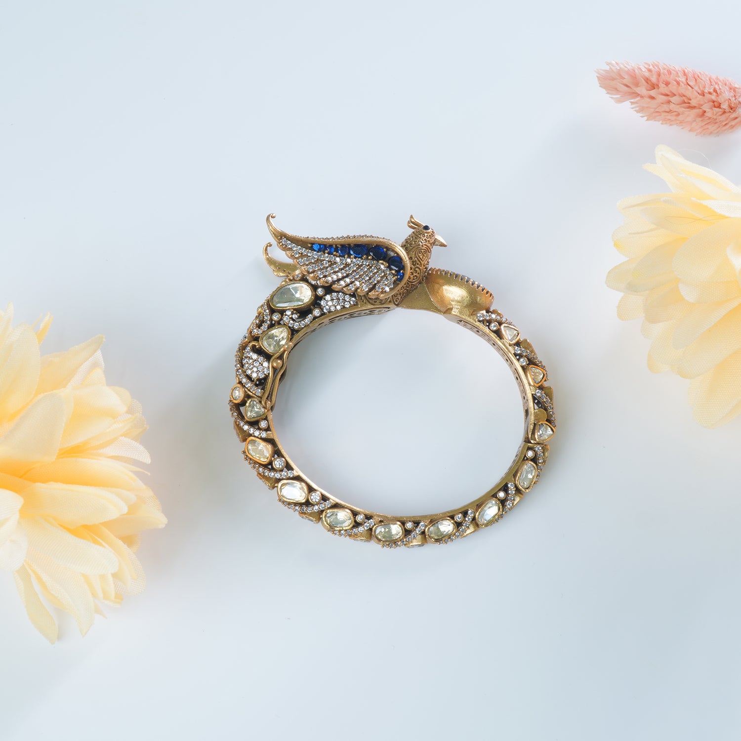 Pure 925 Silver gold plated Moissanite Bangle