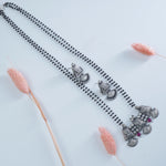 Pure 925 silver 18 inch long mangalsutra with KirthiMukh pendant and earrings
