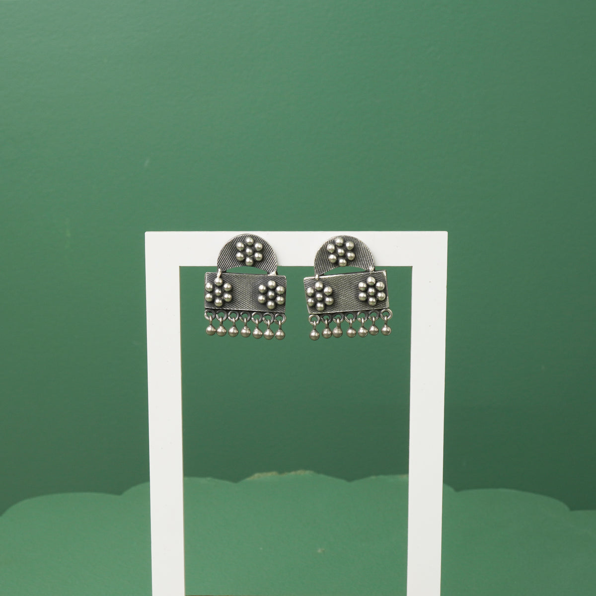 Pure 925 silver chandrakor earrings kudi design