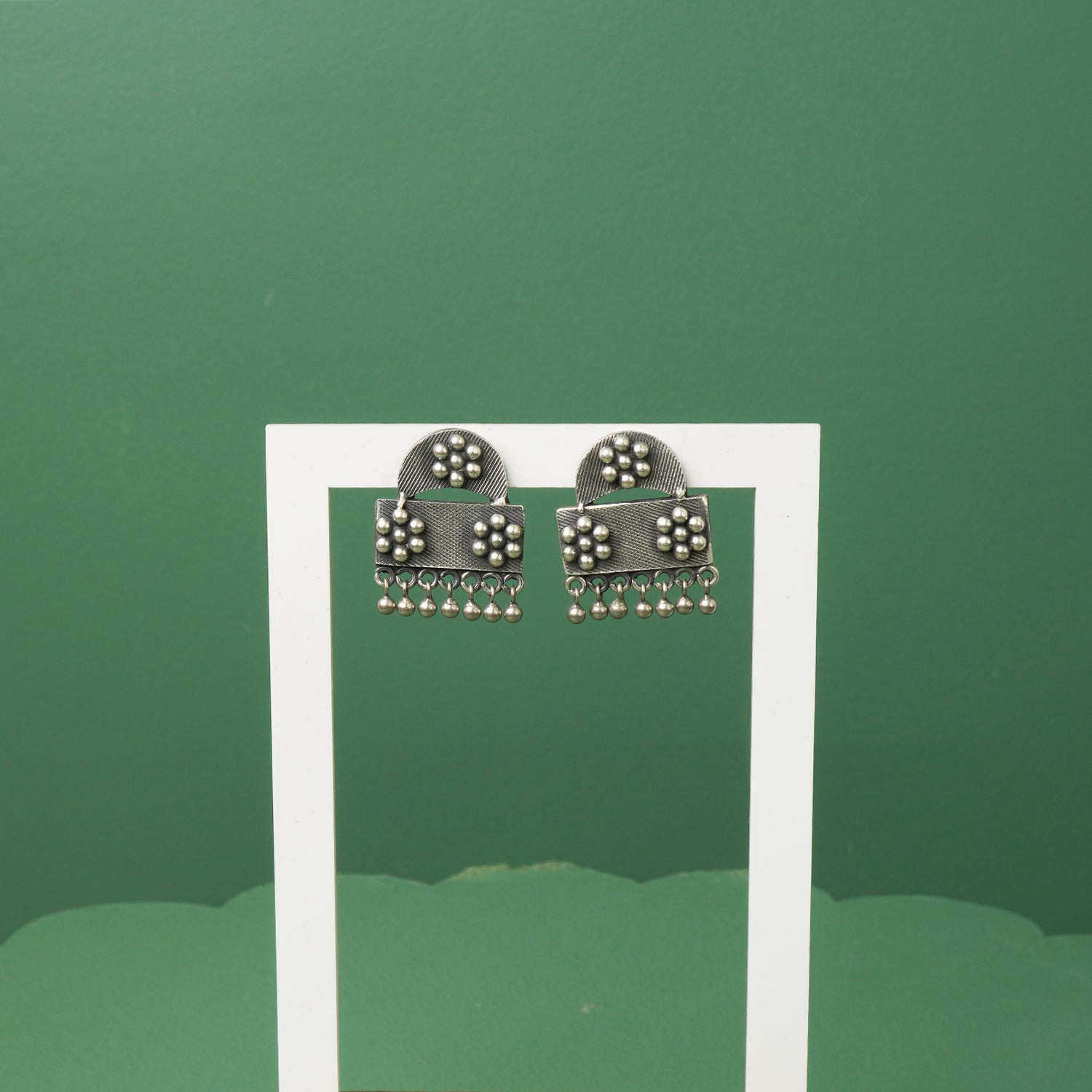 Pure 925 silver chandrakor earrings kudi design