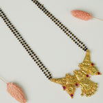 Pure 925 silver gold plated long flower Mangalsutra