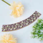 Pure 925 silver moissanite choker necklace with red kemp stones