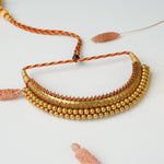 Pure silver antique gold plated Vajratik Thushi necklace