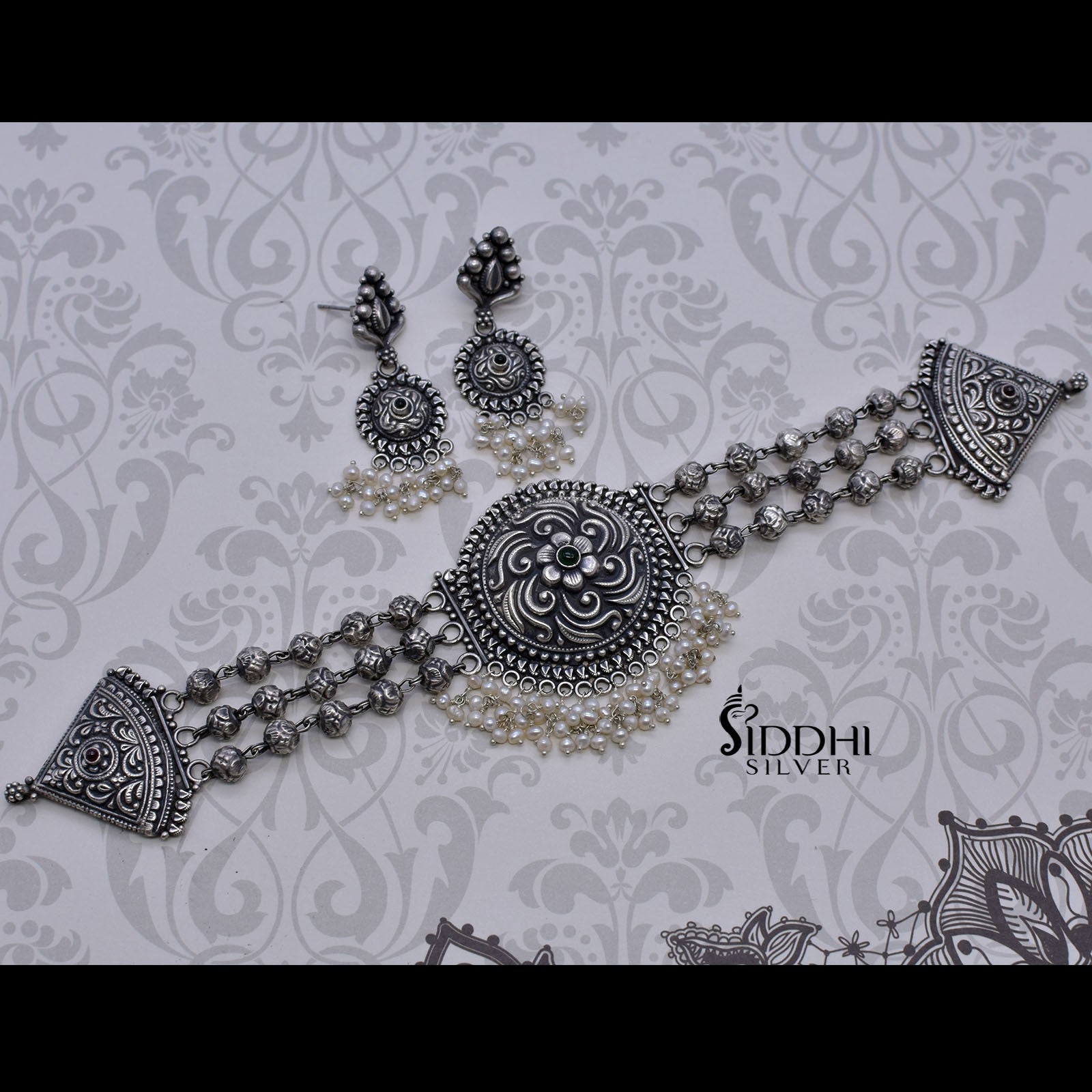 Pure silver choker necklace design