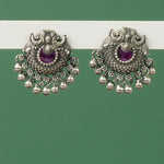 Pure silver oxidised handmade Peacock earrings