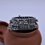 silver oxidized bangles