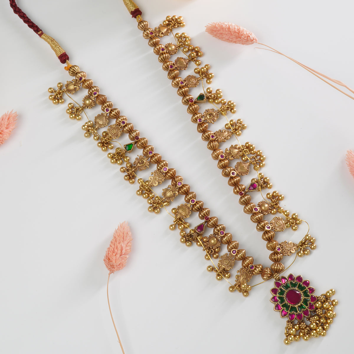 Silver Kolhapuri Saaj with Kundan work