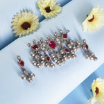 Silver Tanmani pendant with silver beads