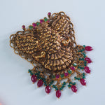 Silver garuda pendant antique gold plated detail