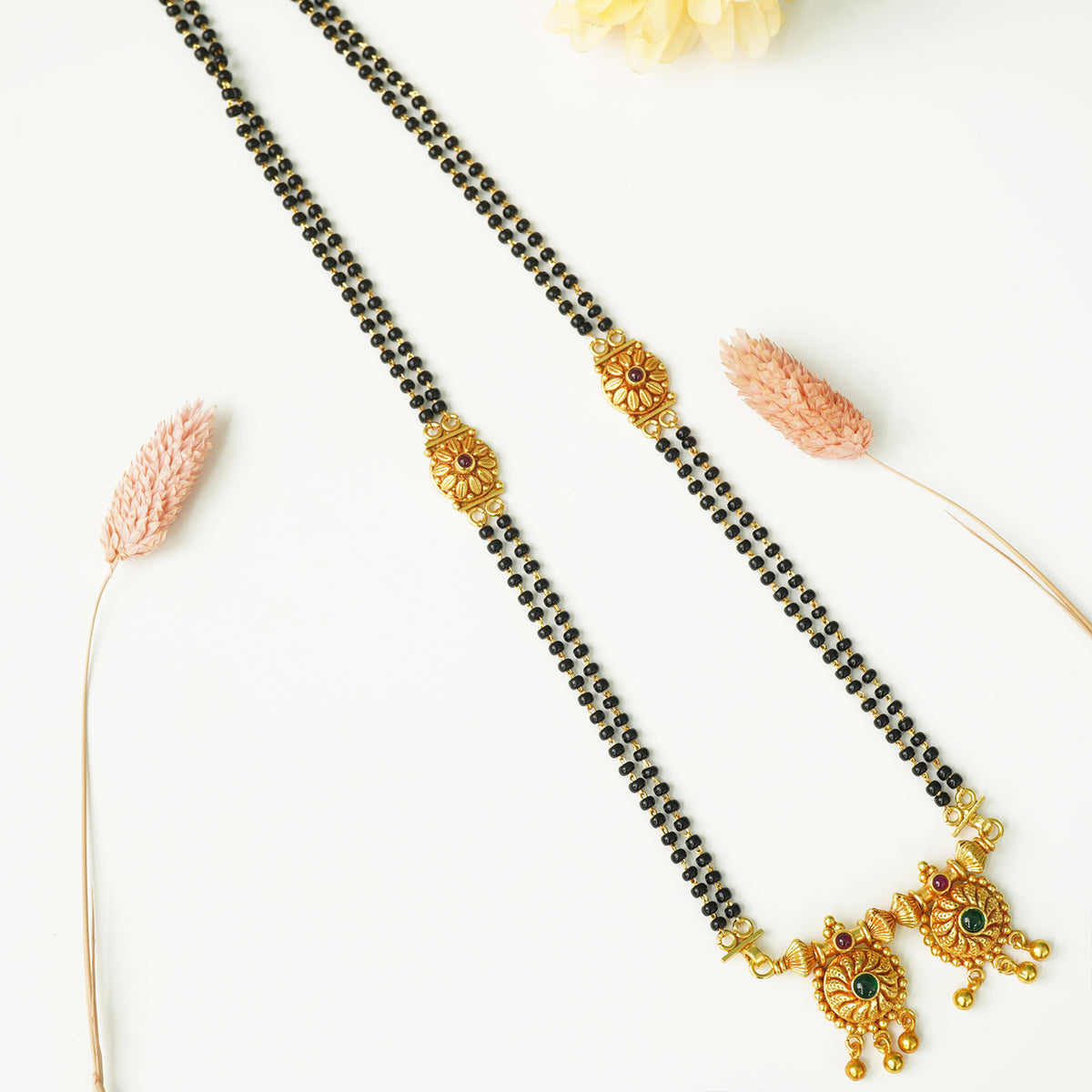 Silver gold plated short Vati Mangalsutra