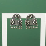 Silver kudi chandrakor earrings traditional design
