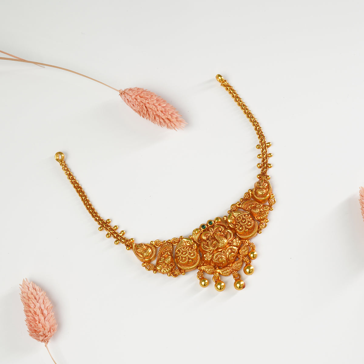 Silver light weight necklace in gold plated finish