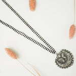 Silver long mangalsutra Chandrakor pendant