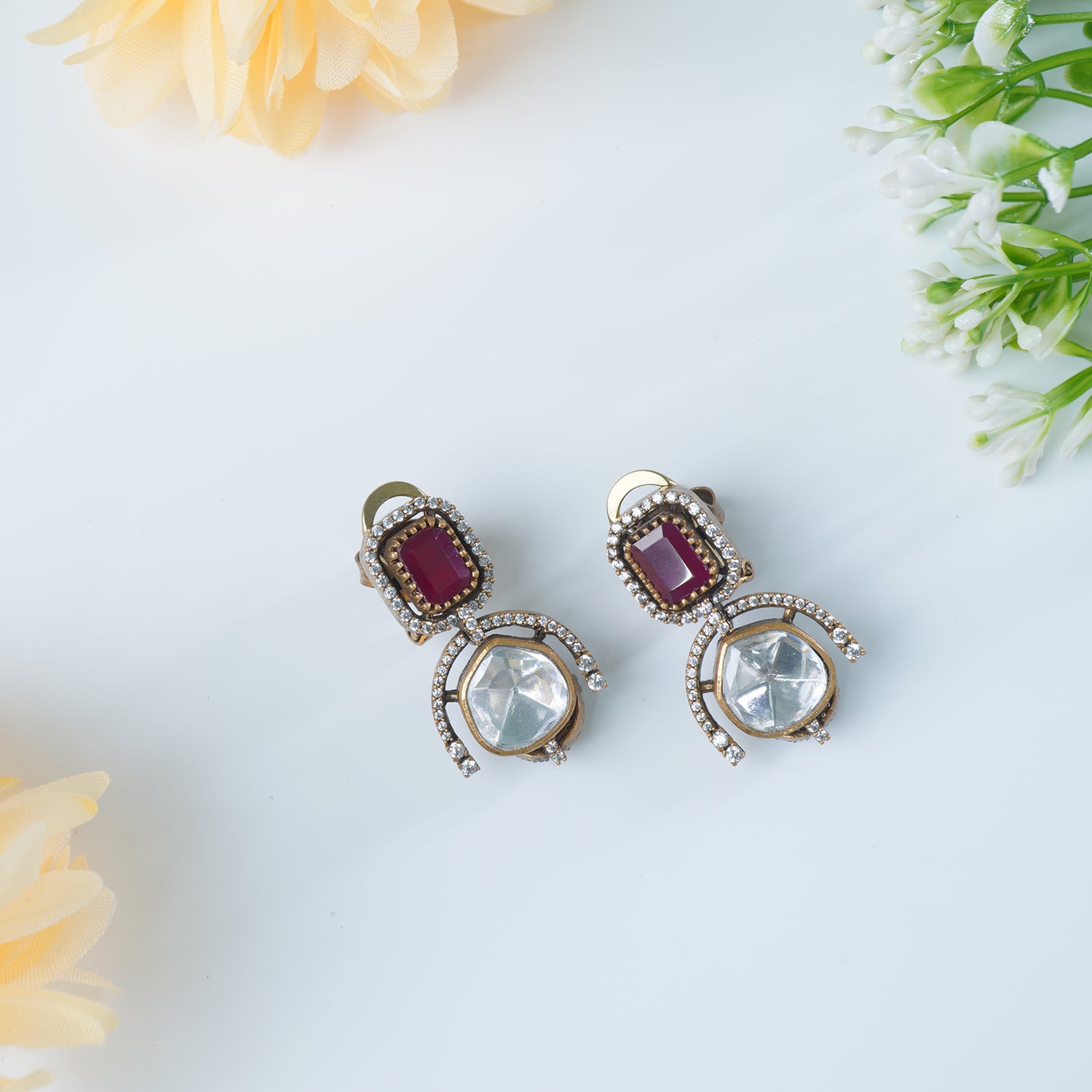 Silver moissanite earrings 925 silver