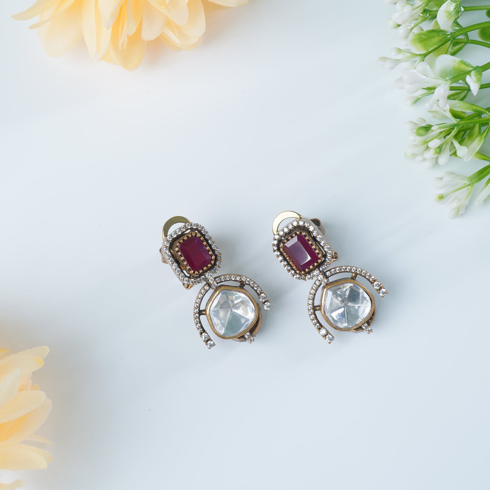 Silver moissanite earrings 925 silver